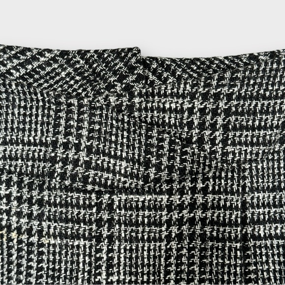 Vintage Christian Dior Black White Plaid Midi Pencil Skirt 10 - Picture 6 of 12